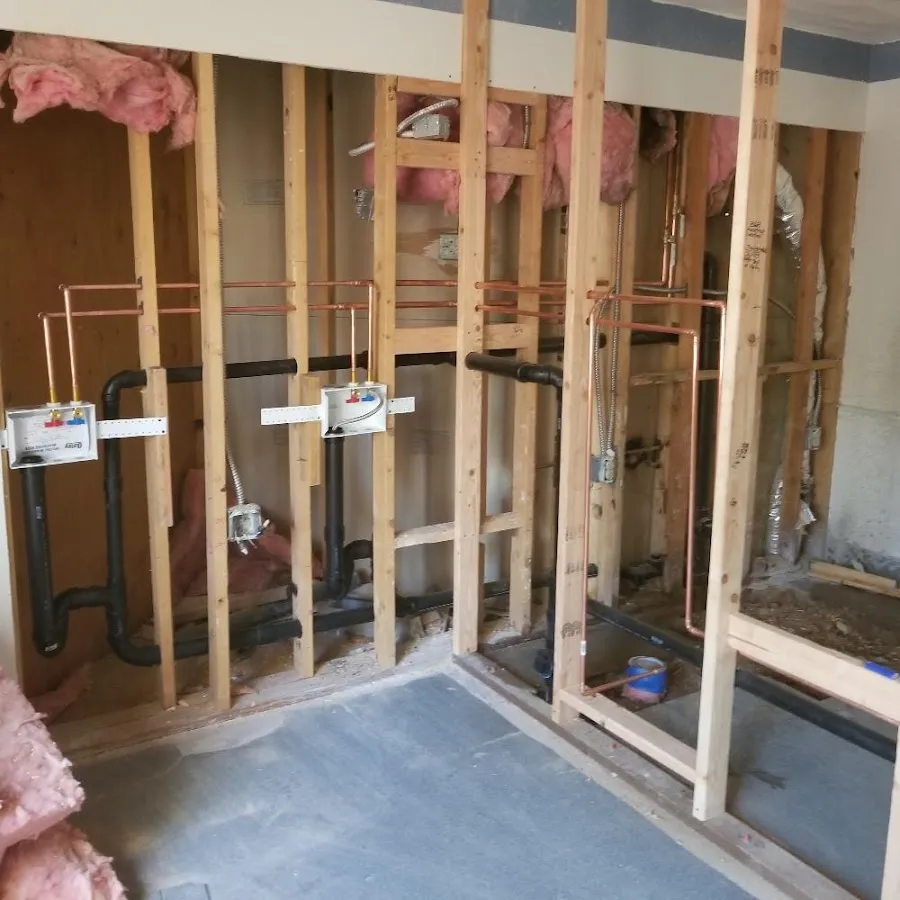 Copper pipe rough-in and plumbing installation in Wesley Chapel